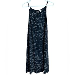 Roxy Black and White Polka Dot Sleeveless Dress. Button Keyhole Closure on Back